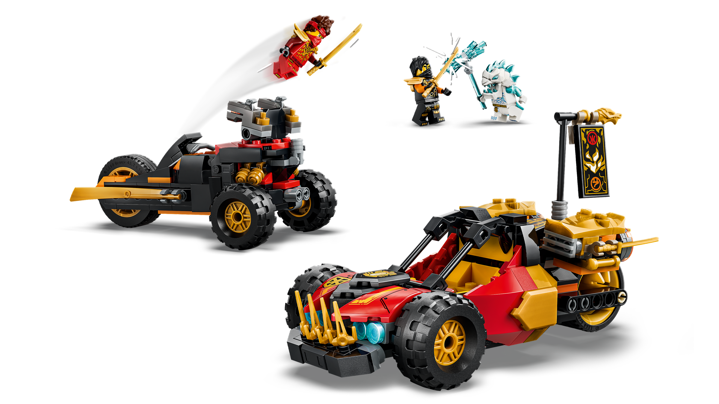 LEGO Ninjago building set Kai and Cole's Combiner Vehicles, imported from the UK