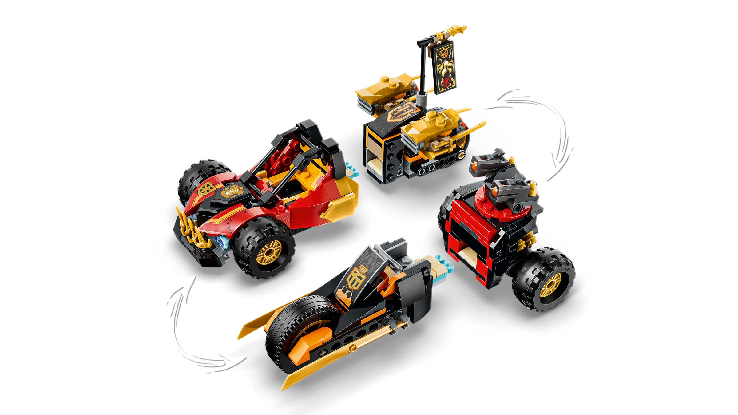 LEGO Ninjago building set Kai and Cole's Combiner Vehicles, imported from the UK