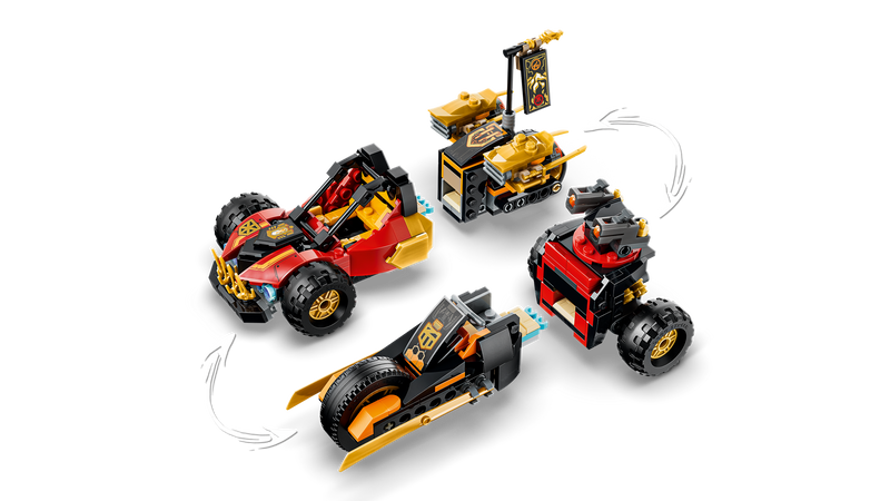 LEGO Ninjago building set Kai and Cole's Combiner Vehicles, imported from the UK
