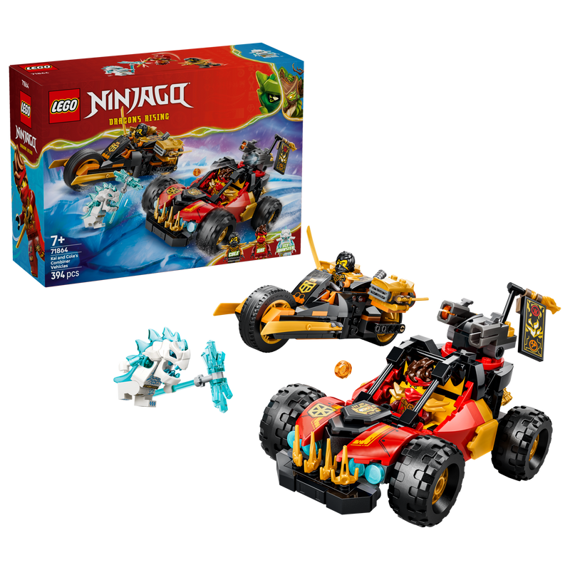 LEGO Ninjago building set Kai and Cole's Combiner Vehicles, imported from the UK