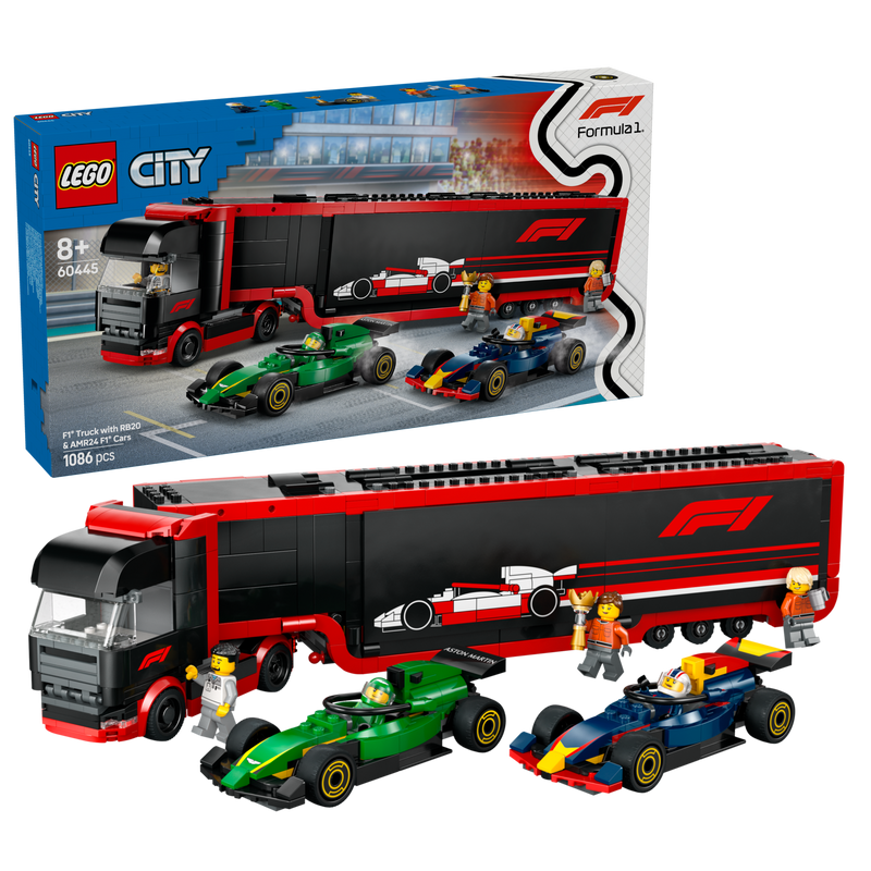 LEGO City F1 Truck RB20 AMR24 cars 1086 pieces - British product