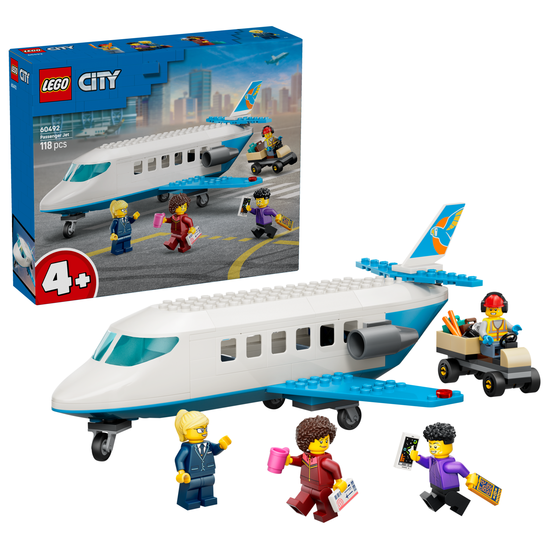 LEGO City Passenger Jet building set 118 pieces, UK version