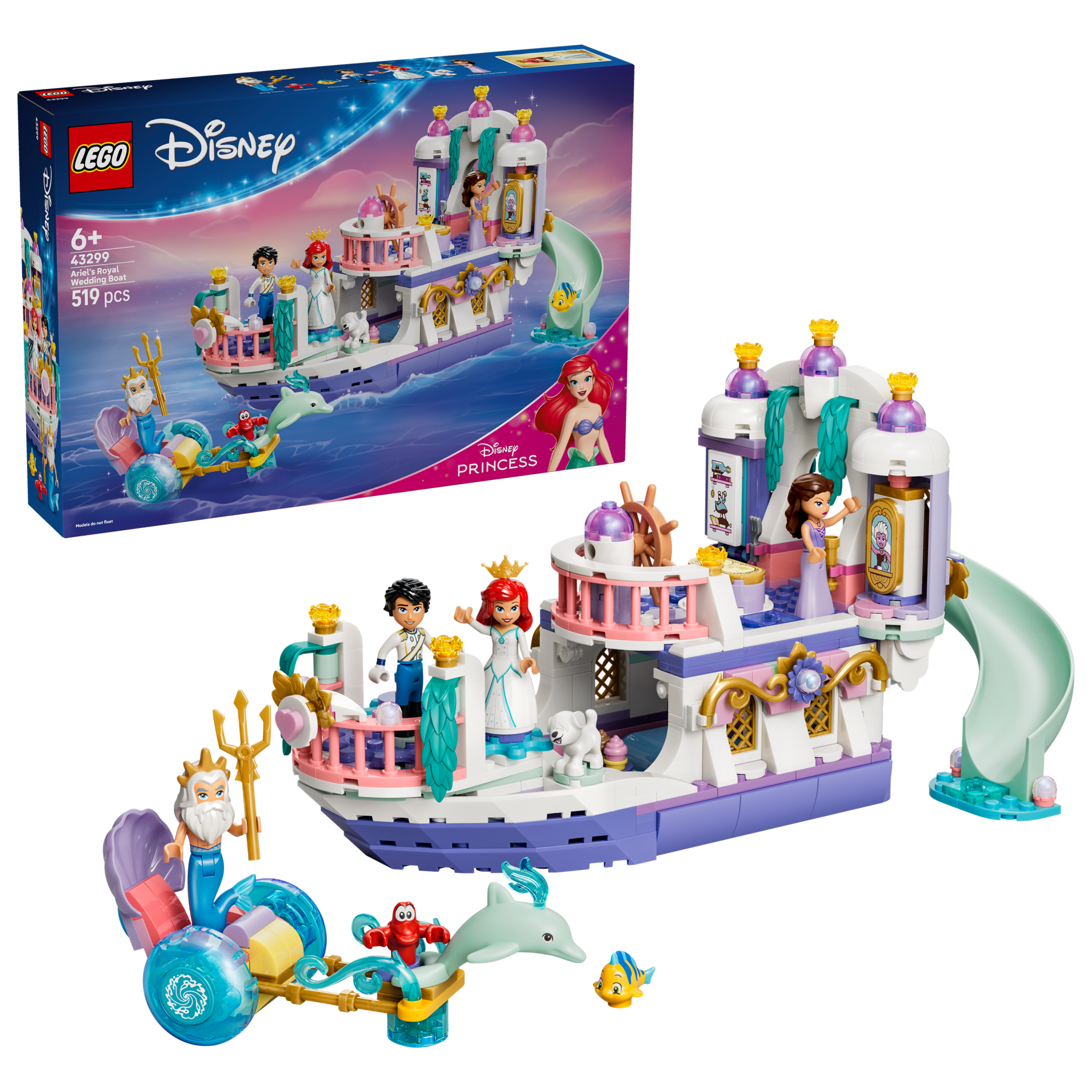 LEGO Disney Ariel Royal Wedding Boat set 519 pieces - British product