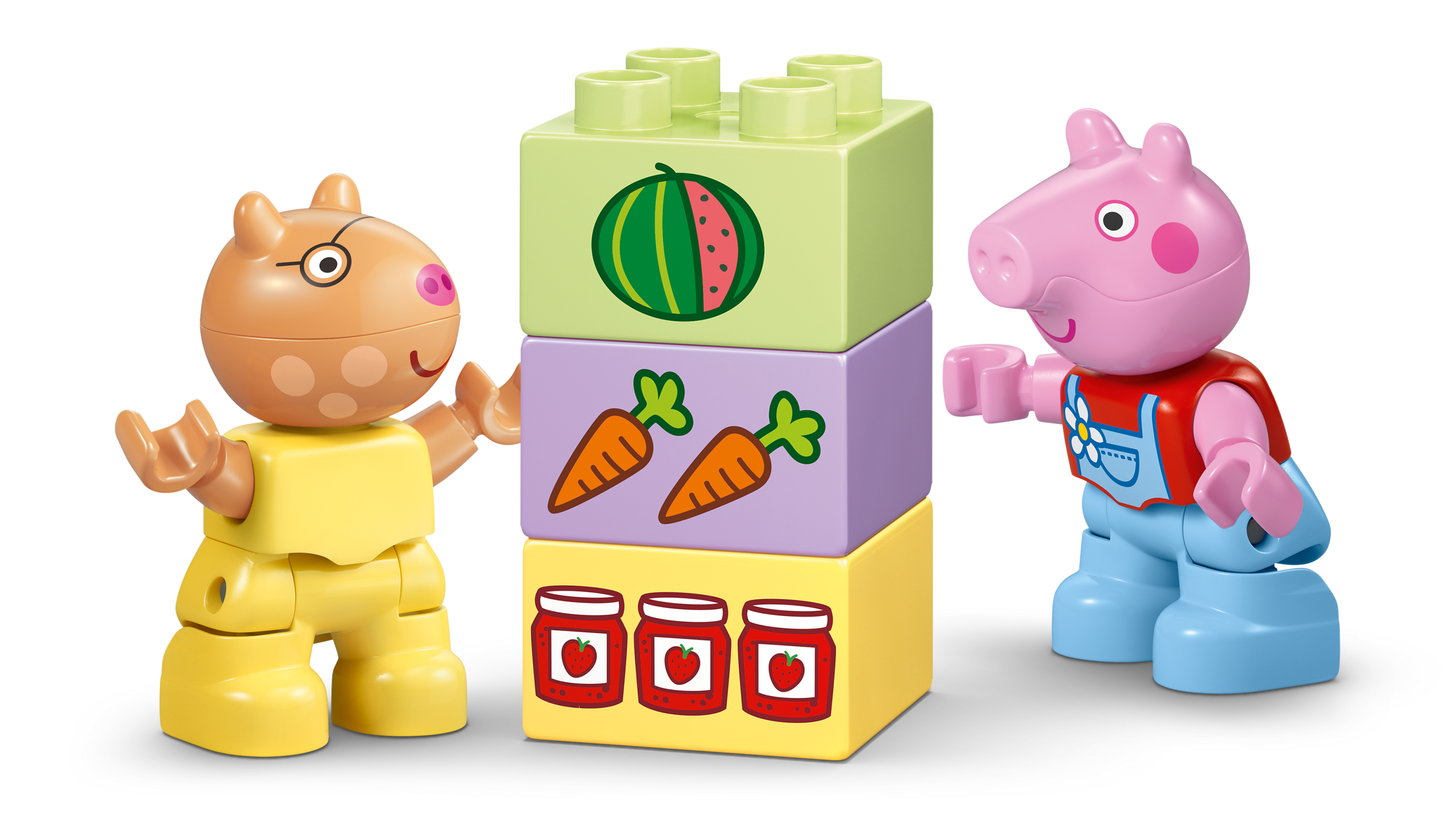 LEGO DUPLO Peppa Pig Tractor and Market building toy, UK version