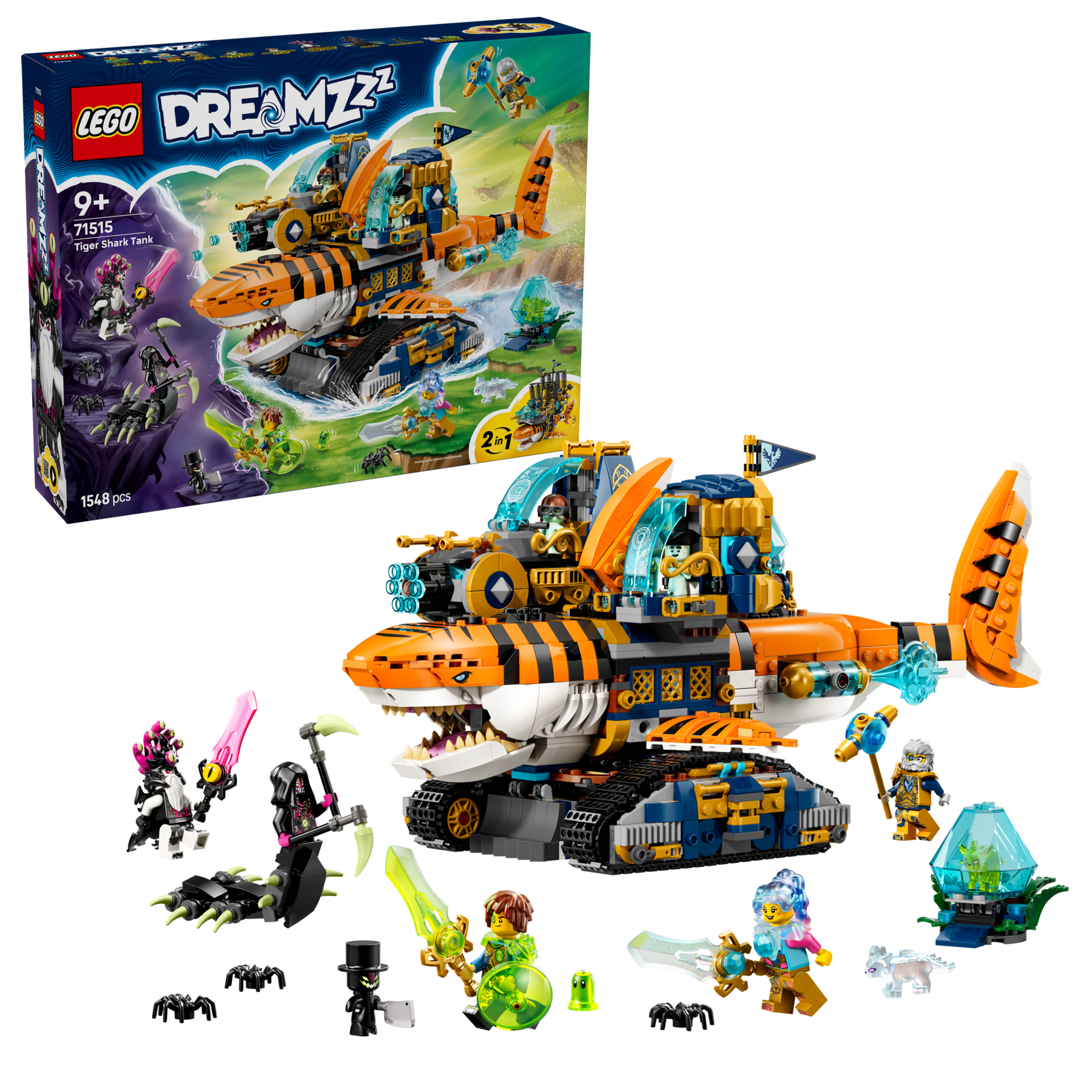 LEGO Tiger Shark Tank transforming building set 1548 pieces - British product