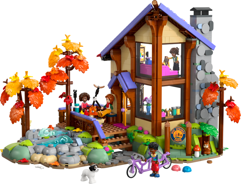 LEGO Friends Cozy Fall Forest Cabin set, imported from the UK