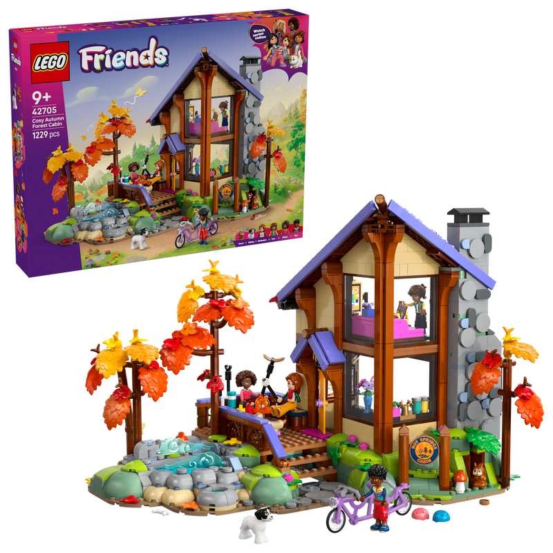 LEGO Friends Cozy Fall Forest Cabin set, imported from the UK