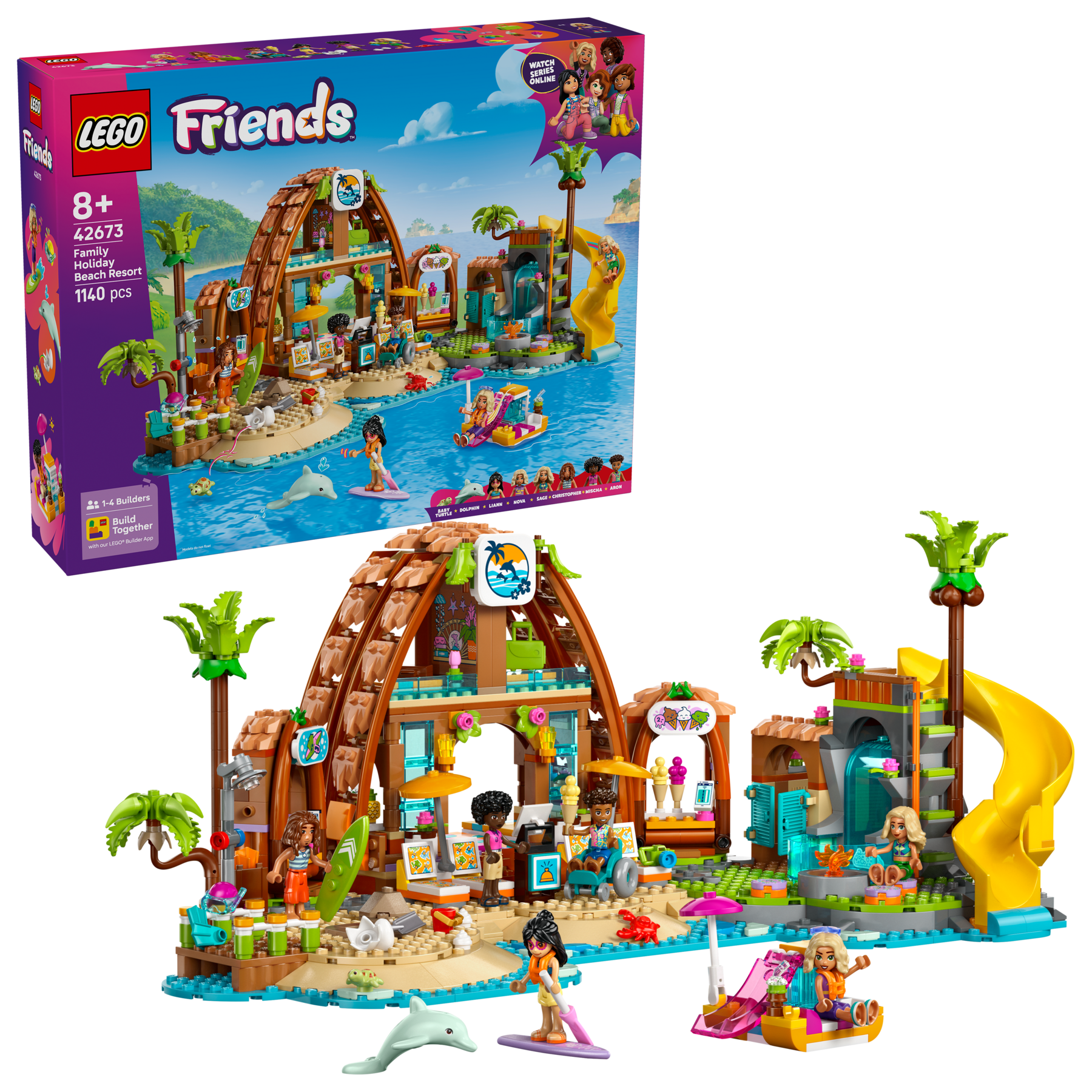 LEGO Friends Family Vacation Beach Resort building set 1140 pieces - British product