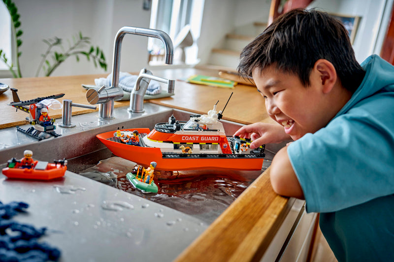 LEGO Coast Guard Rescue Boat and Helicopter building set 742 pieces - British product