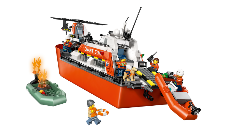 LEGO Coast Guard Rescue Boat and Helicopter building set 742 pieces - British product