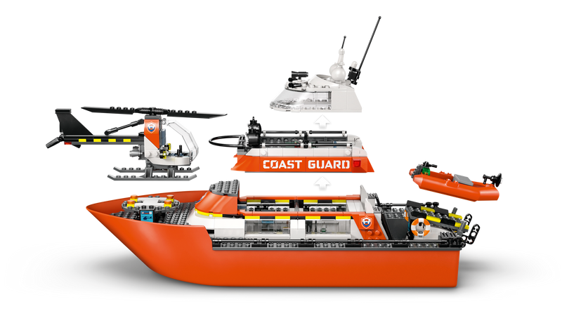 LEGO Coast Guard Rescue Boat and Helicopter building set 742 pieces - British product