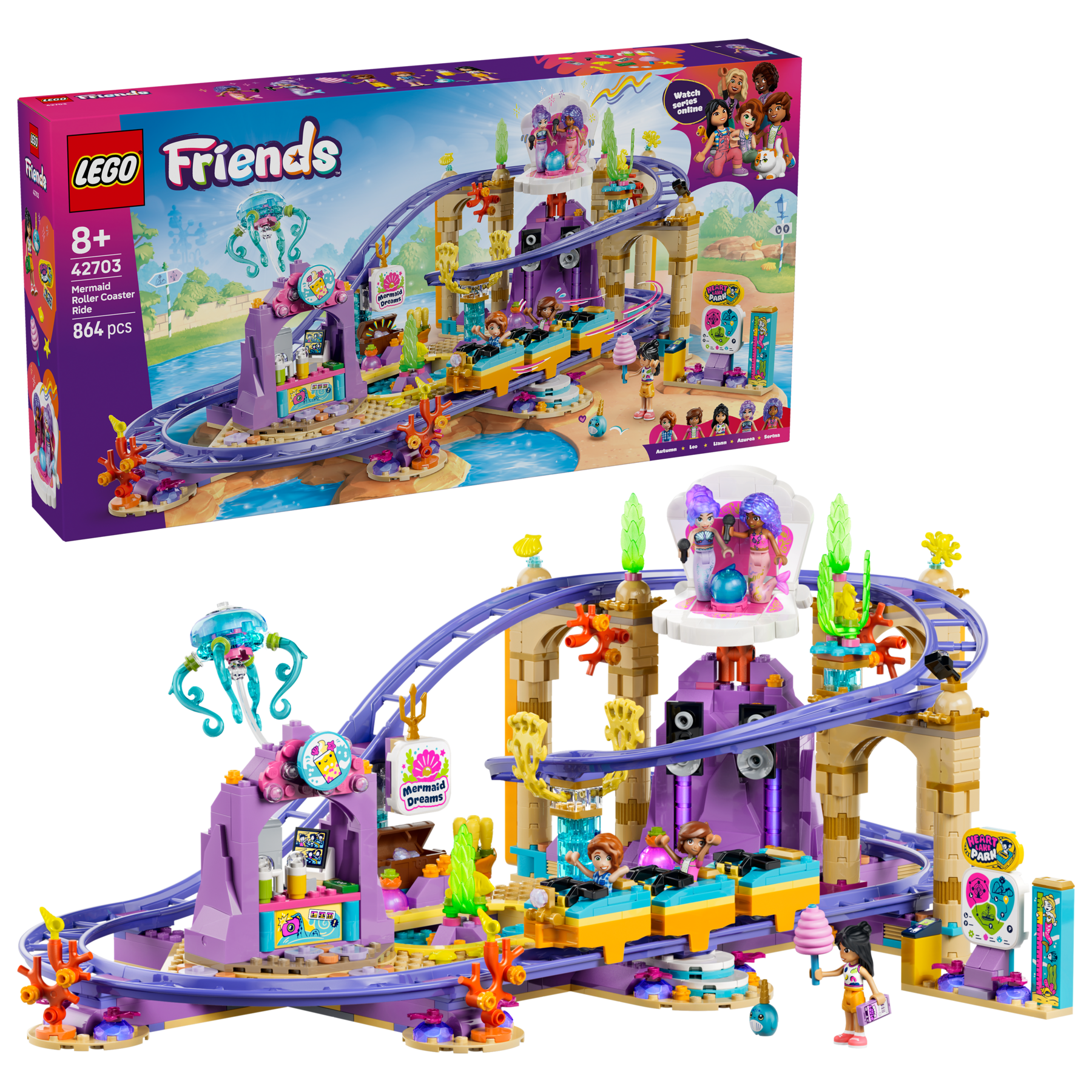LEGO Friends Mermaid Roller Coaster Ride building set 864 pieces (British brand)