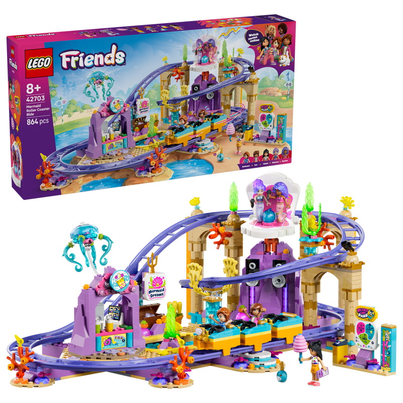 LEGO Friends Mermaid Roller Coaster Ride building set 864 pieces (British brand)