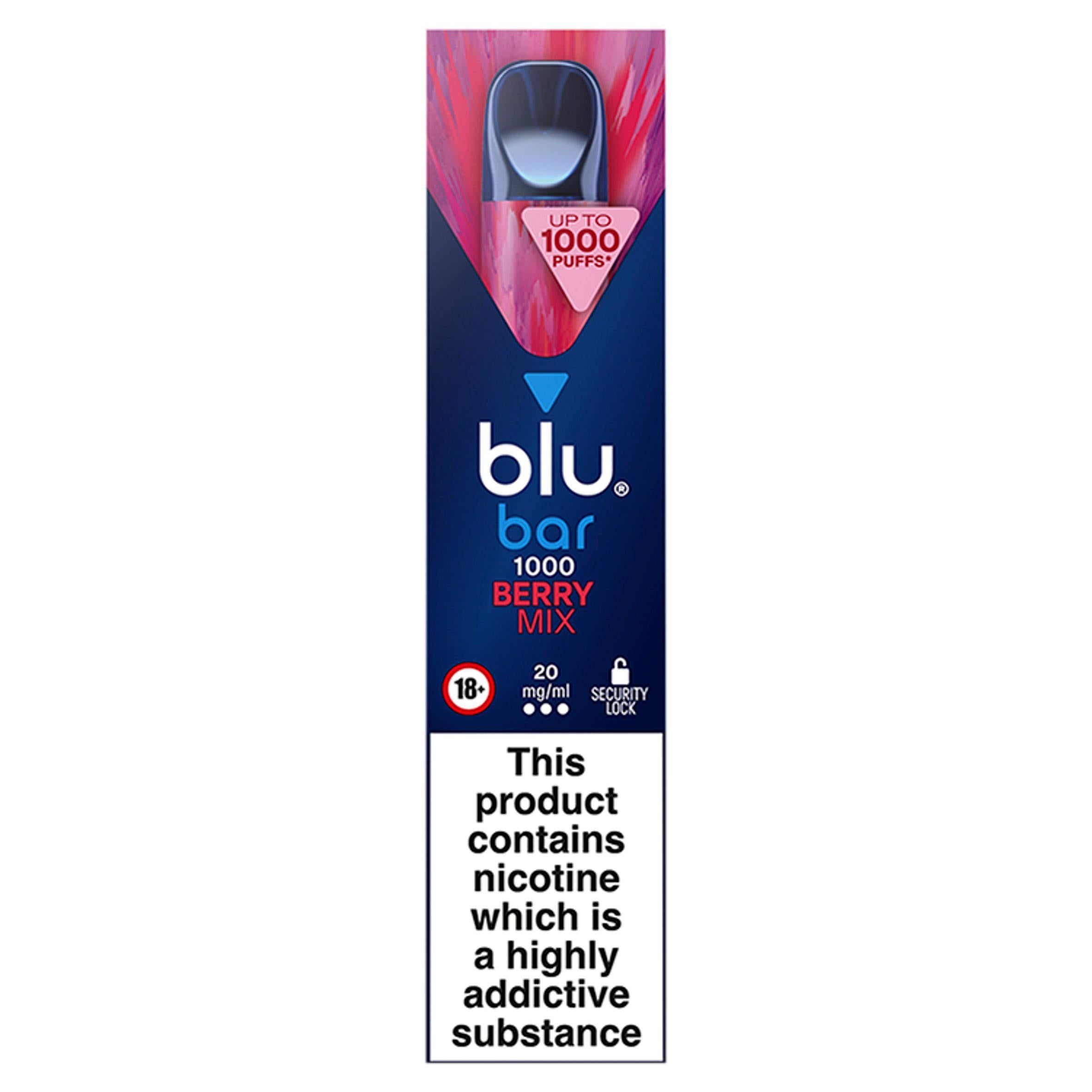 blu bar 1000 Berry Mix 20mg/ml - McGrocer