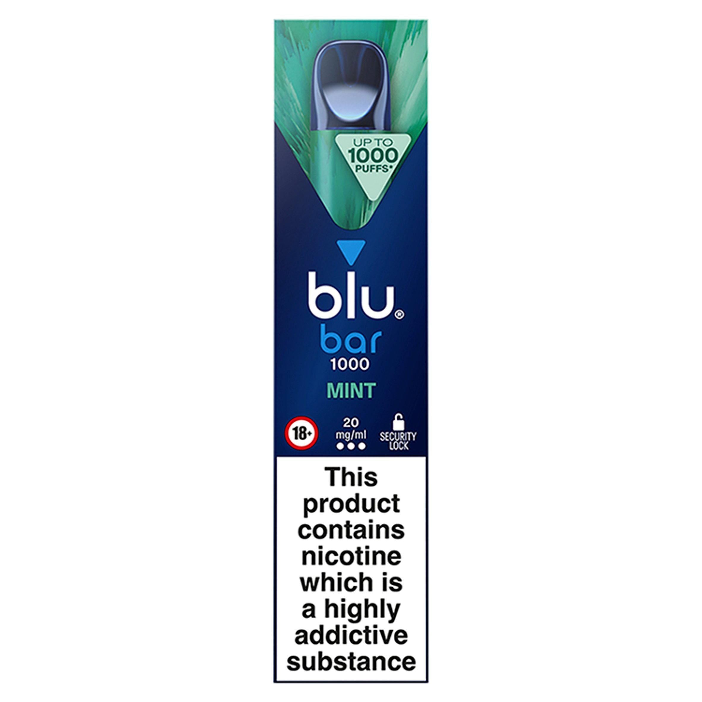 blu bar 1000 Mint 20mg/ml - McGrocer