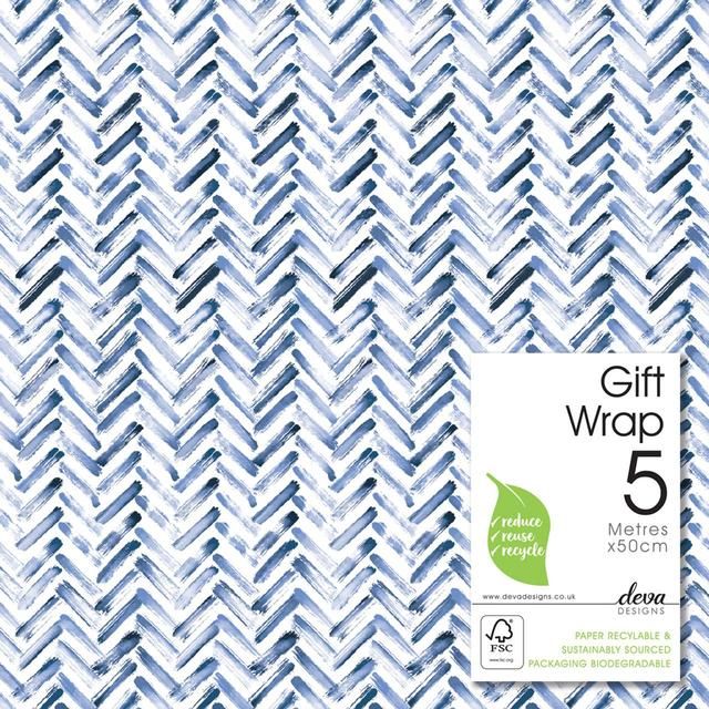 Blue Chevron Gift Wrap Roll