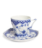 BLUE FLUTED FL CUP & SAUCER 14CL