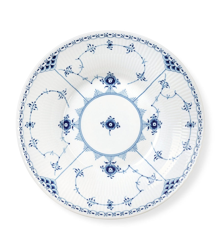 Blue Fluted Half Lace Deep Plate (24cm)