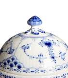 BLUE FLUTED HL SUGAR BOWL & COVER 20CL