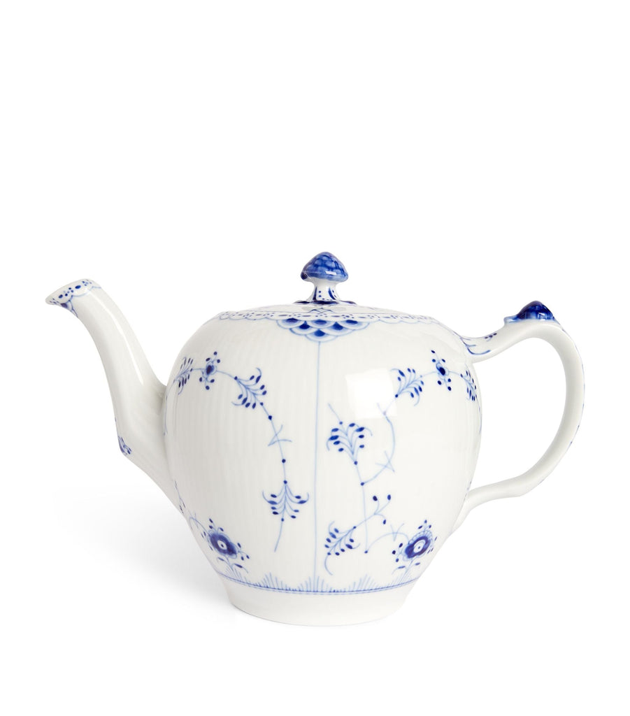 BLUE FLUTED HL TEAPOT 100CL