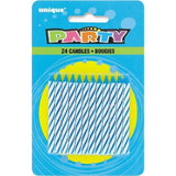 Blue Spiral Birthday Candles   24 per pack