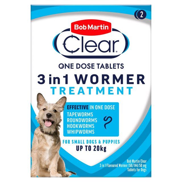 Bob Martin 3in1 Dewormer Tablets for dogs   2 per pack