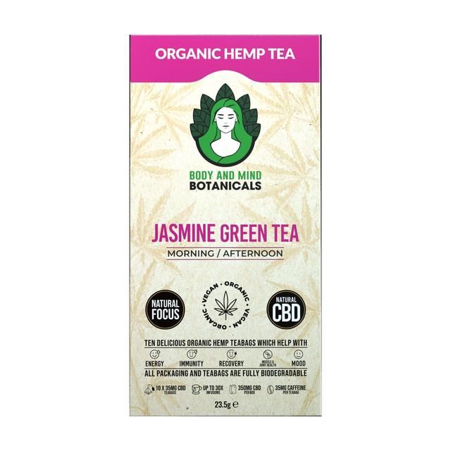 Body & Mind Botanicals Organic Hemp Tea - Jasmine Green Tea    10 per pack