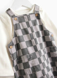 Bodysuit & Grey Chequered Dungarees Set 12-18 months