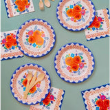 Boho Floral 23cm Paper Party Plates   12 per pack