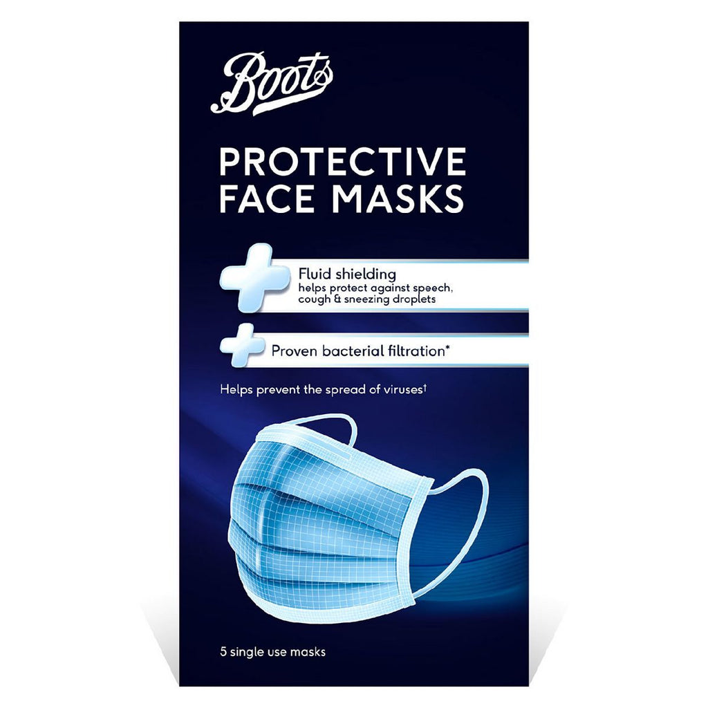 Boots 3PLY Protective Type IIR Face Mask - 5 Pack