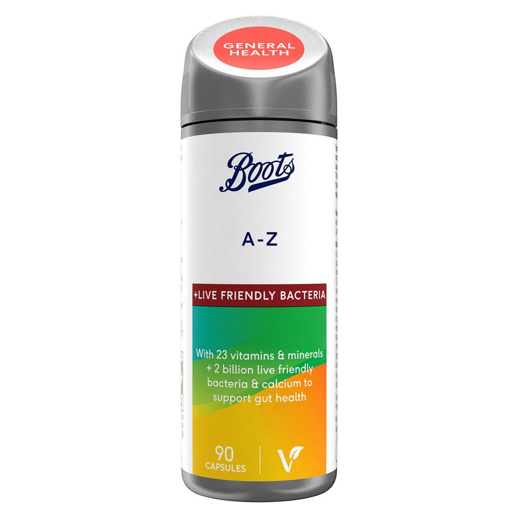 Boots A-Z Multivitamin + Live Friendly Bacteria 90 Capsules - 3 months supply