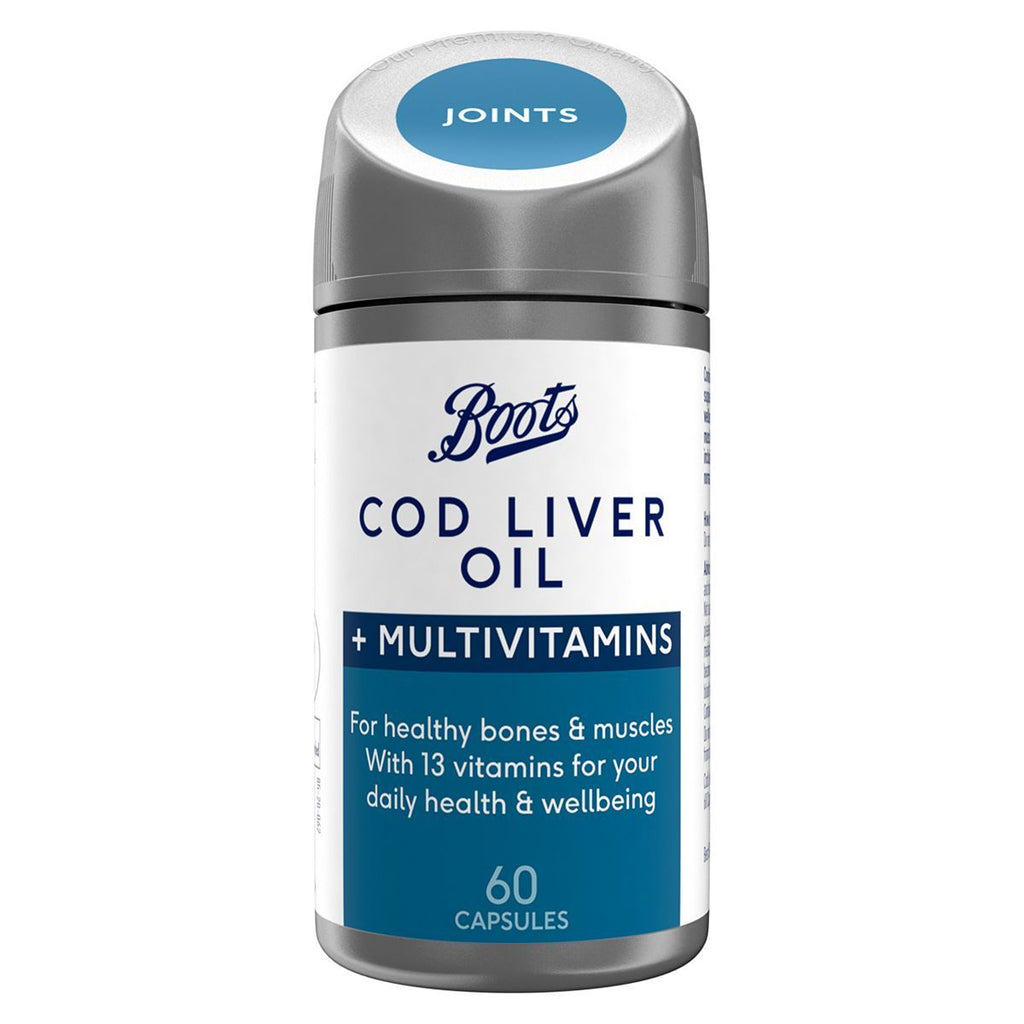 Boots Cod Liver Oil + Multivitamins 60 Capsules (2 month supply)