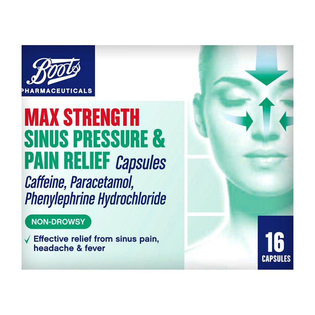 Boots Max Strength Sinus Pressure & Pain Relief Capsules - 16 Capsules