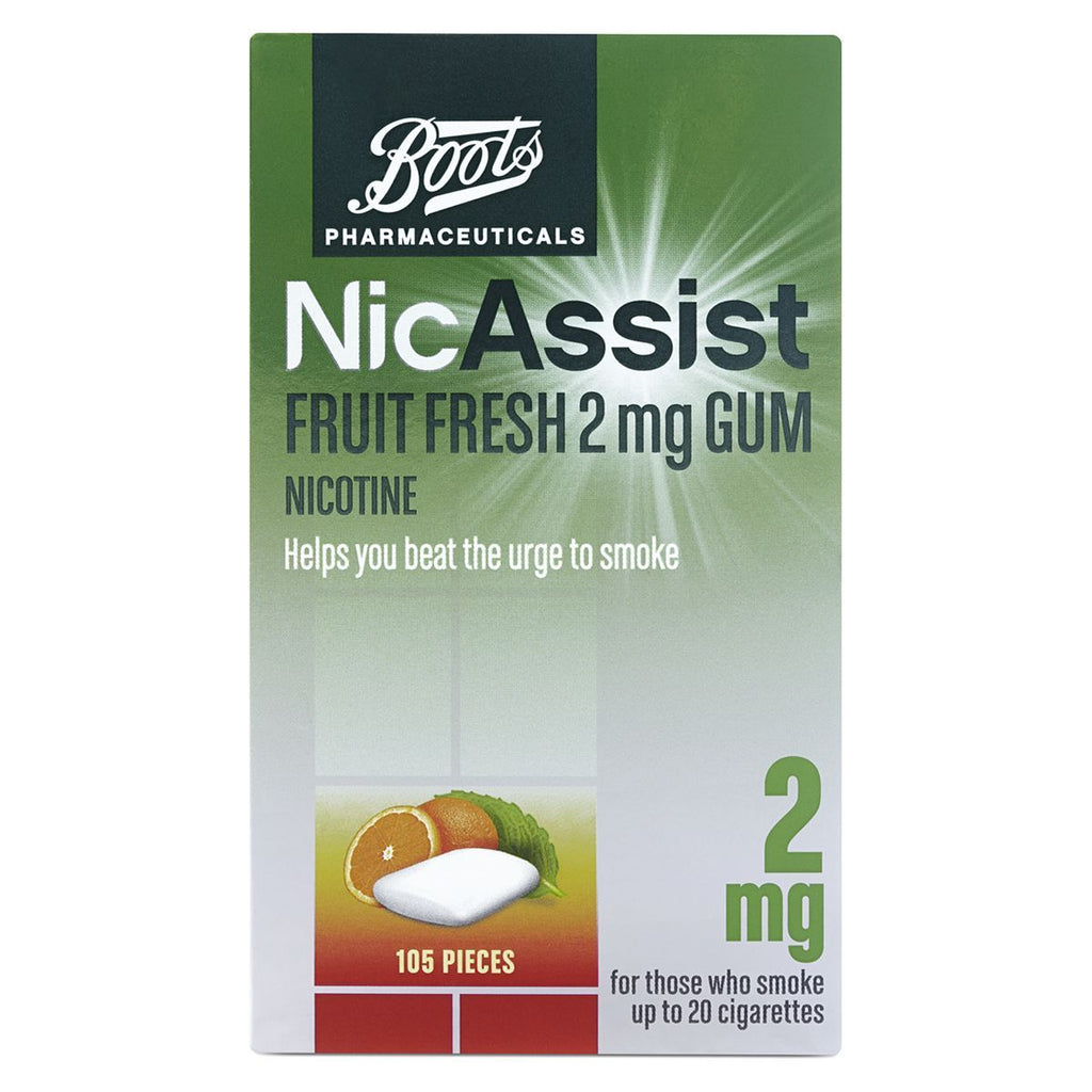 Boots NicAssist Fruit Fresh 2mg Gum- 105 Pieces