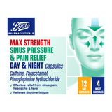 Boots Pharmaceuticals Max Strength Sinus Pressure & Pain Relief Day & Night - 16 Capsules