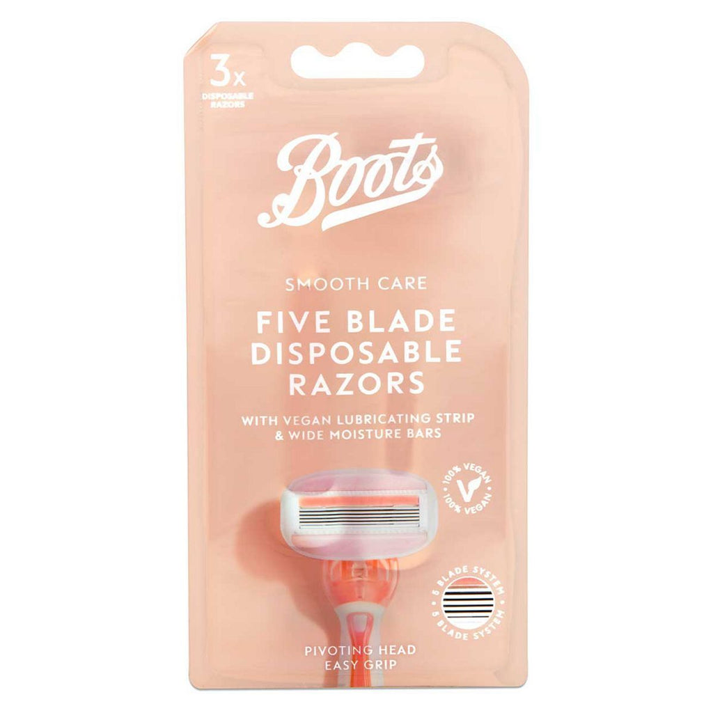 Boots Smooth Care 5 Blade Disposable Razors 3pk