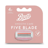 Boots Smooth Care 5 Blade System Razor Refill Cartridges 4pk