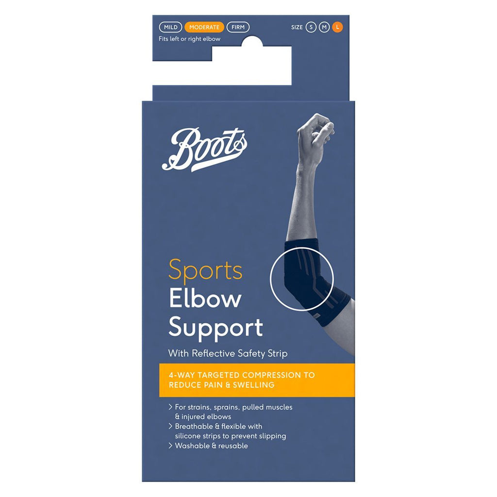 Boots Sports Elbow Support with Reflective Safety Strip - Large