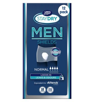 Boots StayDry Men Normal Shields - 120 Shields (12 Pack Bundle)