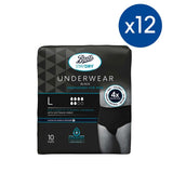 Boots Staydry Men's Underwear Pants Large - 120 Pairs (12 Pack Bundle)