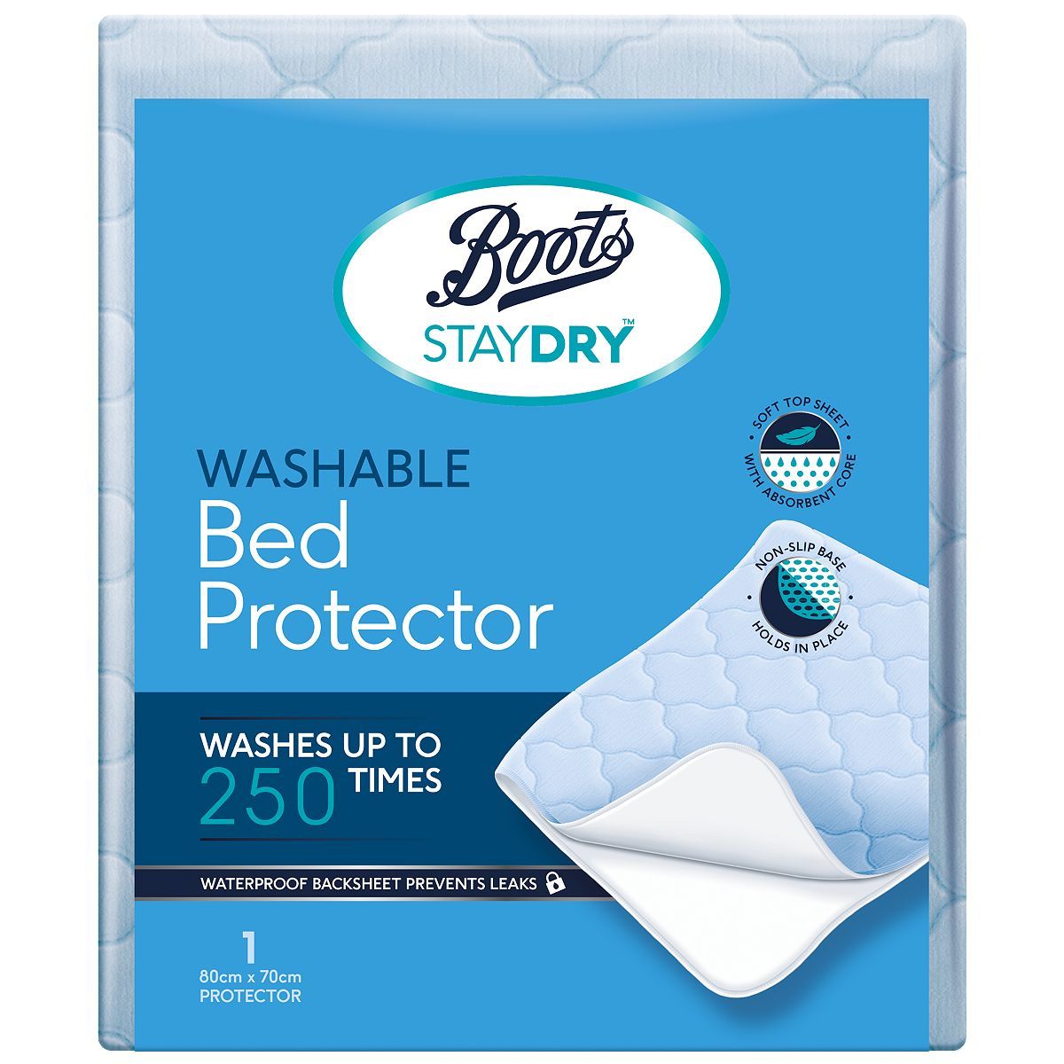 Boots Staydry Washable Bed Protector (80cm x 70cm) - McGrocer