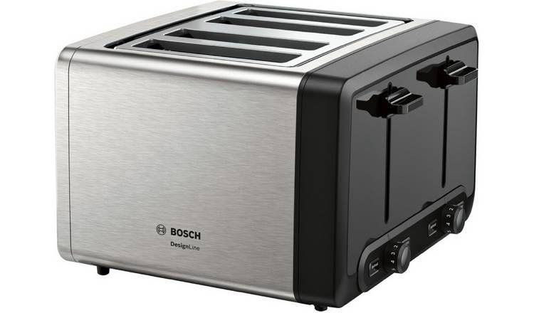 Bosch TAT4P440GB DesignLine 4 Slice Toaster - S/Steel