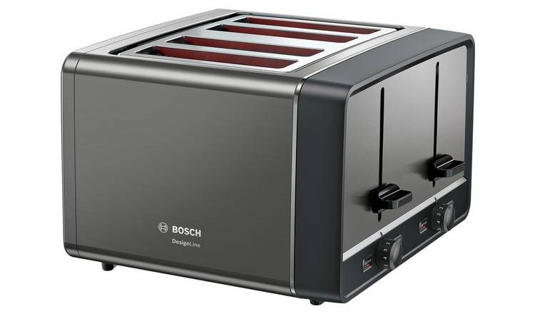 Bosch TAT5P445GB Designline Egro 4 Slice Toaster Anthracite