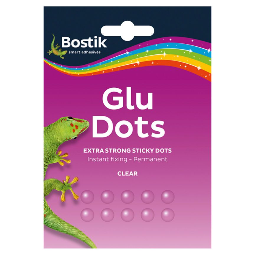 Bostik Blu Tack Glu Dots Extra Strong Clear Sticky Dots