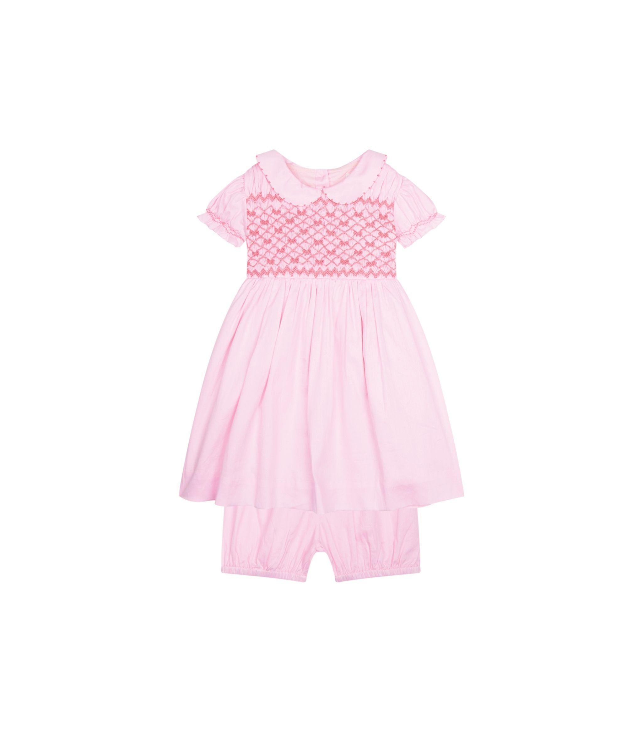 Bow Smock Dress With Bloomers