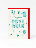 Boys Rule New Baby Card Default Title