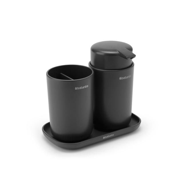 Brabantia Bathroom Accessory Set of 3 Dark Grey