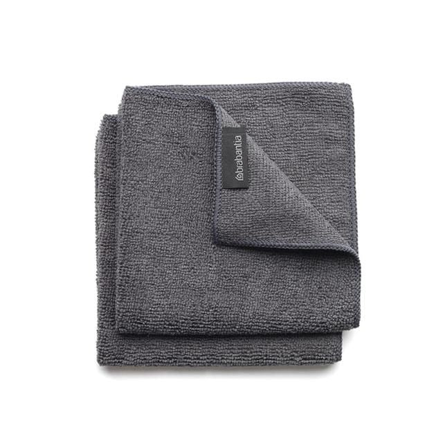 Brabantia Dark Grey Microfibre Dish Clothes   2 per pack