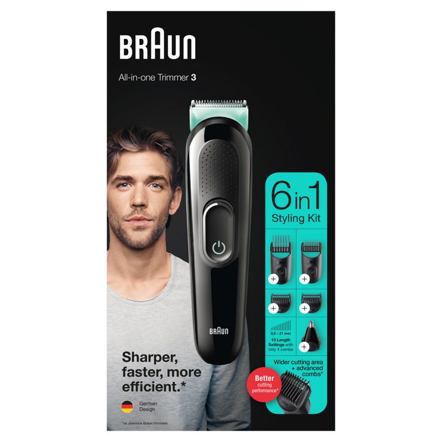 Braun 6-in-1 MGK3221 Men Beard Trimmer, Face, Ear &amp;amp; Nose Trimmer &amp;amp; Hair Clipper