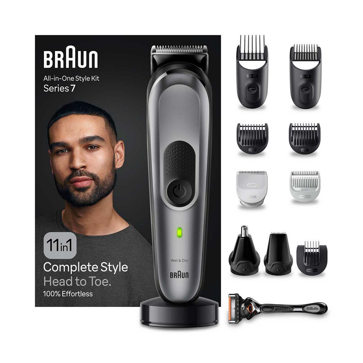Braun Series 7 11in1 Head to Toe Hair &amp;amp; Body Trimmer - MGK7440
